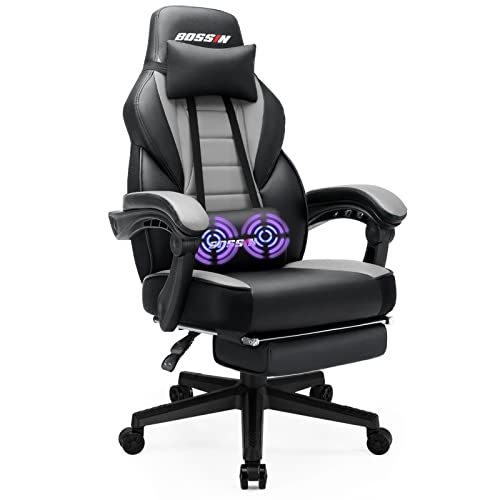 LEMBERI Gaming Chairs with Footrest,Ergonomic Video Game Chairs for Adults,Big and Tall Gaming Chair 400lb Weight Capacity, Racing Style Gaming Computer Gamer Chair with Headrest and Lumbar Support