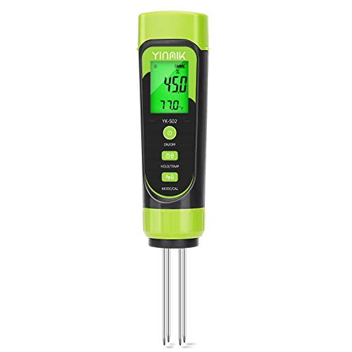 YINMIK Digital Soil Moisture Meter,Direct Soil EC Meter 3 in 1 Soil Moisture EC Tester for Water Monitor of House Plant,Great Hygrometer for Gardeners,Composters,Saline Land,Farmers and Nurseries