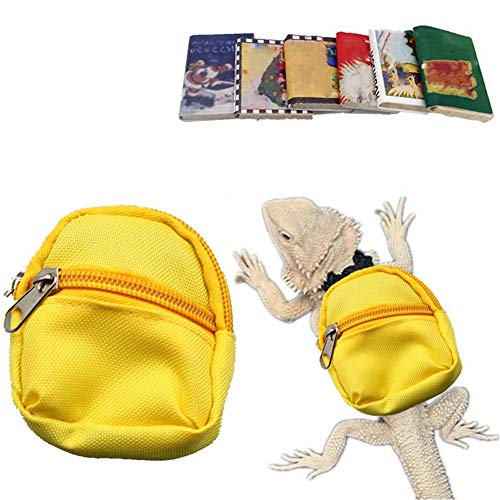 HAICHEN TEC Lizard Backpack for Bearded Dragons School Bag & Books Set Reptile Apparel Accessories Handmade Photo Party Back to School Supplies for Lizard Bearded Dragon Crested Gecko Chameleon