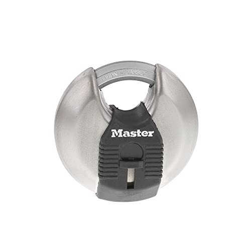 Master Lock M40XKAD Magnum Heav Duty Stainless Steel Discus Padlock with Key, Silver