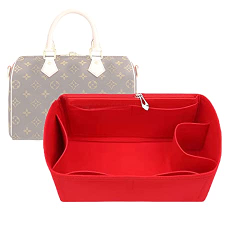 Purse Inserts for Lv Speedy 20 Organizer Insert , for monogram bag, HandBag protective insert Tote Bag and hand bag protector, organizer insert 1083red-S