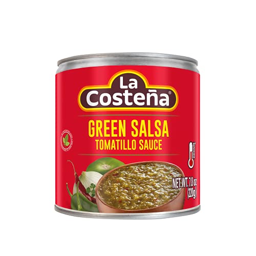 LA Costea Salsa Verde | Green Mexican Salsa with Tomatillos, Jalapeos and Chile de Arbol Peppers | Medium Heat | 7.76 Ounce Can (Pack of 24)