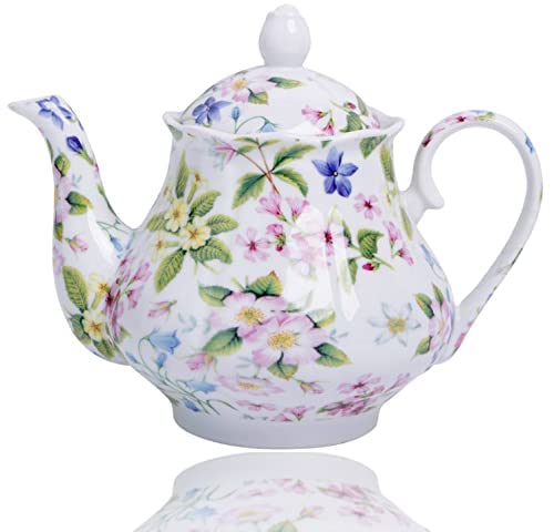 European Style Ceramic Teapot Coffee Pot Water Pot Porcelain Vintage Gift Tea Pot (Dog Rose)