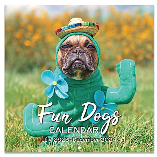 2023-2024 Wall Calendar - Cute Puppies Wall Calendar 2023-2024, Fun Dogs Wall Calendar, Jul. 2023 - Dec. 2024, 12'' x 12'' (Closed), 12'' x 24'' (Open), Dog Calendar, Hanging Hole, Holidays