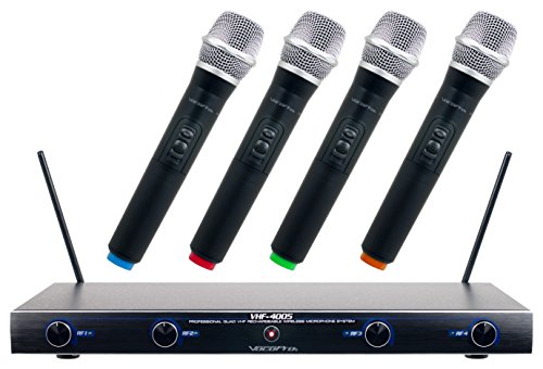 VOCOPRO VHF-4005 Four Channel Rechargeable VHF Wireless Microphone System