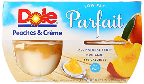 Dole Fruit Bowls, Peaches & Crme Parfait, 4.3oz, 4 cups