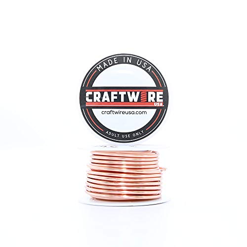 Craftwire USA Solid Bare Copper Wire Round,Bright,Half Hard,5 OZ 12 Gauge,18 Feet (Choose 10 to 30 ga.)