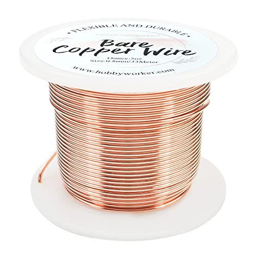 The Hobbyworker Bare Copper Wire Beading Craft Wire for Jewelry Making (1, 20 Gauge)