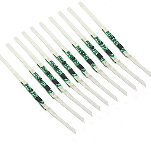KOOBOOK 10pcs 3A BMS Protection Board with Solder Belt for 1S 3.7V 18650 Li-ion Lithium Battery Cell Kit