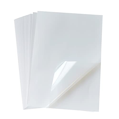 30 Sheets 8.5 x 11 Inch Clear Transparency Film 100% Transparent Sheets for Inkjet Printers Silk Screen Printing Overhead Projector Film