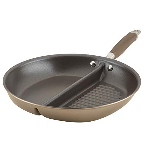 Anolon Advanced Home Hard-Anodized Nonstick Skillets (12.5-Inch Divided Skillet, Bronze)