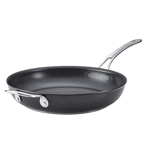 Anolon X Hybrid Nonstick Frying Pan/Skillet with Helper Handle, 12 Inch, Dark Gray