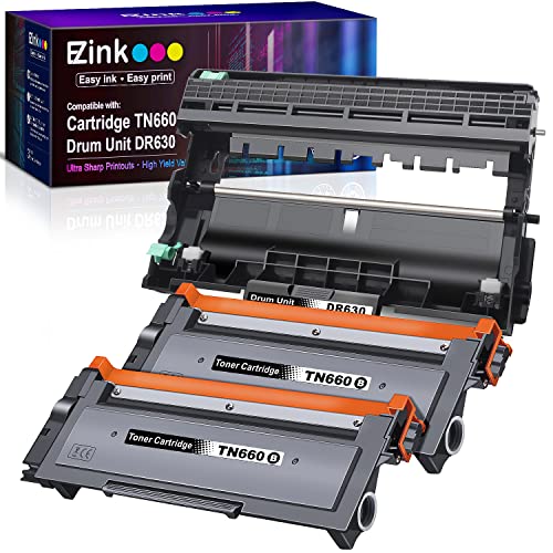 E-Z Ink (TM Compatible Toner Cartridge & Drum Unit Replacement for Brother TN660 TN630 DR630 High Yield to use with HL-L2380DW HL-L2300D HL-L2340DW MFC-L2680W MFC-L2740DW Printer (Black, 3 Pack)