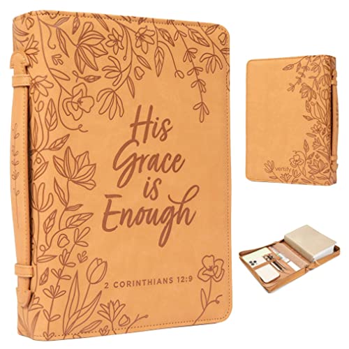 PU Leather Bible Covers for Women Large Size  Floral Bible Case for Women w/Storage  Durable Bible Carrying Case for Women - Bible Cover for Women - Large Bible Covers for Women  10" x 7.5" x 2.3