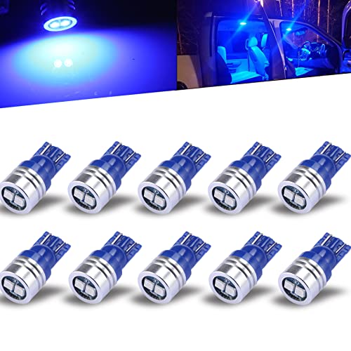 iBrightstar Extremely Bright 3030 Chipsets 168 175 194 2825 W5W T10 Wedge LED Bulbs for License Plate Interior Map Dome Trunk Lights, Blue