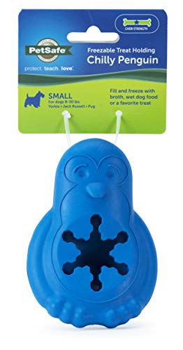 PetSafe Freezable Treat Holding Chilly Penguin Dog Toy, Small, Medium breeds