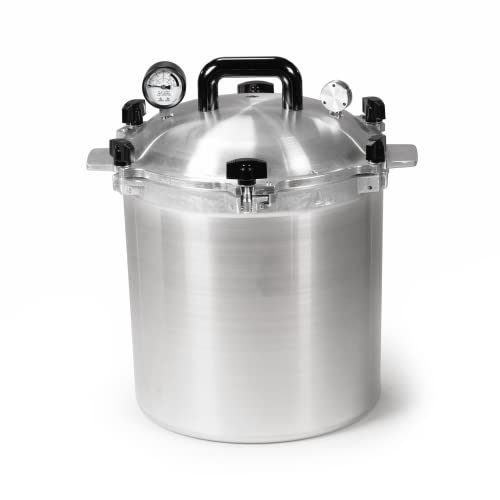 All American 1930-25qt Pressure Cooker/Canner (The 925) - Exclusive Metal-to-Metal Sealing System - Easy to Open & Close - Suitable for Gas, Electric, or Flat Top Stoves - Made in the USA