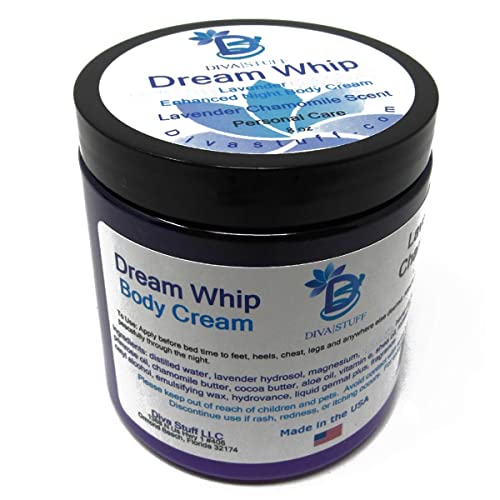 Diva Stuff Dream Whip Magnesium and Hemp Enhanced Body Cream, Lavender Chamomile (8 Ounce (Pack of 1))