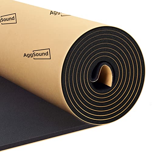 AggSound 157mil 18sqft Roll Pack Universal Sound Deadener for Cars with Aluminum Foil Tape&Car Trim Removal Tool-Closed Cell Foam Noise Deadening Material-Heat Shield Insulation Dampening Mat