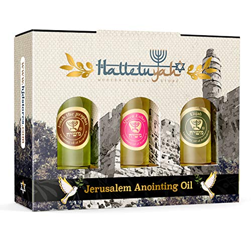 Anointing Oil from Israel - Set of 3 Anointing Oil From Jerusalem -Rose of Sharon, Myrrh and Frankincense, Spikenard Biblical Oils (prophets blend oils) | Total Amount 1oz Anointing Oil Made In Israel