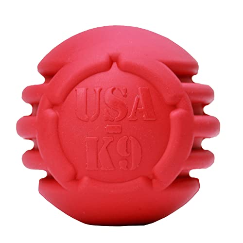 SodaPup USA-K9 Stars & Stripes  Durable Dog Ball Toy & Chew Toy Made in USA from Non-Toxic, Pet-Safe, Food Safe Natural Rubber for Bonding, Mental & Physical Exercise, Problem Chewing, Calming & More