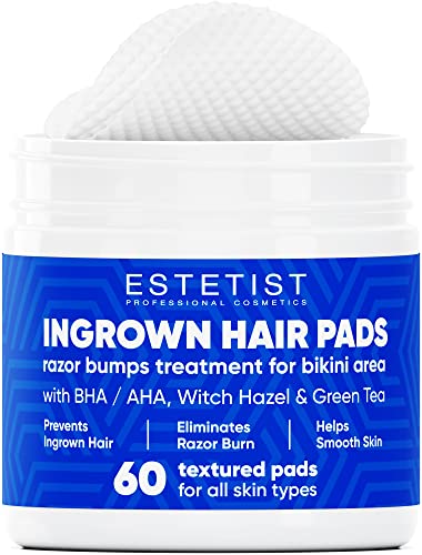 Ingrown Hair Pads Razor Bump Stopper Eliminate Ingrown Hair Strawberry Legs Butt Acne Soothe Bumps Scars Irritation Rashes Shaving Remedy Gentle Exfoliating Treatment Wipes After Shave Bikini Bump