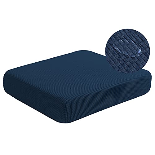 Water Resistant Sofa Cushion Slipcovers, RV Seat Cushion Covers High Stretch Furniture Protector, Washable Covering Coats for Camper (Chair Cushion, Navy)