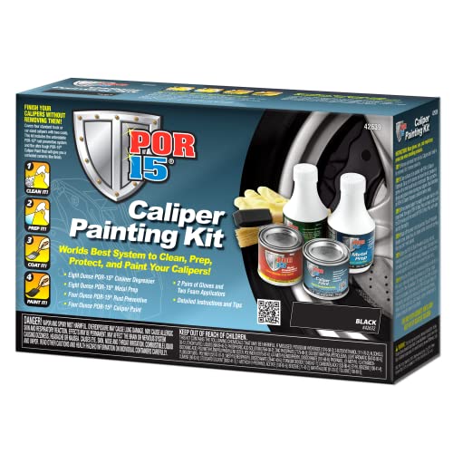 POR-15 Caliper Painting Kit, Clean, Prep and Paint Brake Calipers, Black