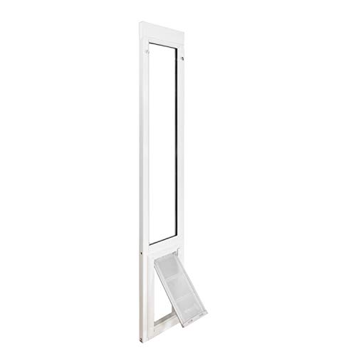 Endura Flap Pet Door for Vinyl Sliding Glass Doors | Weatherproof & Insulated Dog Door for Vinyl Sliders | Durable with Secure Locking Cover | White, Small Flap, 77.25"-80.25" Slider Height
