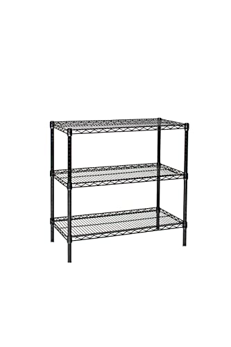 Omega 12" Deep x 48" Wide x 36" High 3 Tier Black Starter Shelving Unit