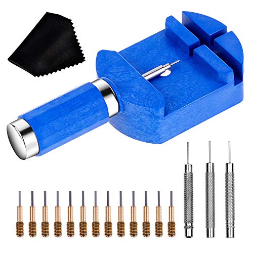 cridoz Watch Link Removal Tool Kit, Watch Band Tool Chain Link Pin Remover with 12pcs Replacement Pins and 3pcs Pin Punches for Watch Bracelet Sizing, Watch Strap Adjustment and Watch Repair