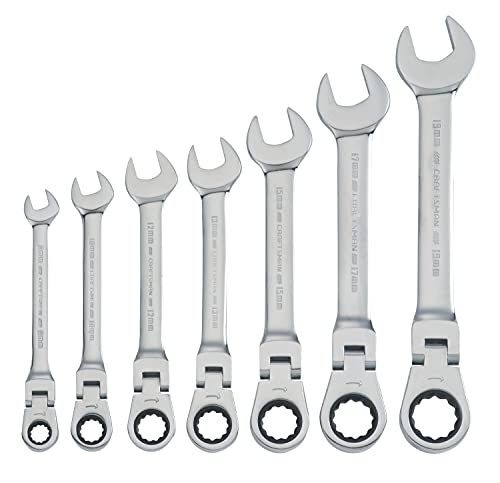 CRAFTSMAN Ratchet Set, 7-Pack, 72-Tooth, 180 Degree Flexi Head Design, Solid Chrome Finish (CMMT87009)