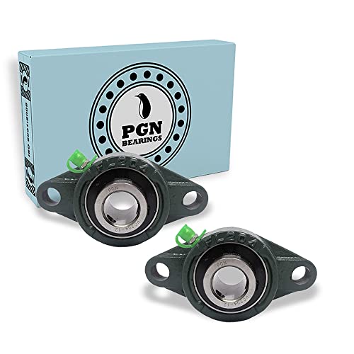 PGN UCFL204-12 Pillow Block Bearing - Pack of 2 Flange Mounted Pillow Block Bearings - Chrome Steel Bearings with 3/4" Bore - Self Alignment