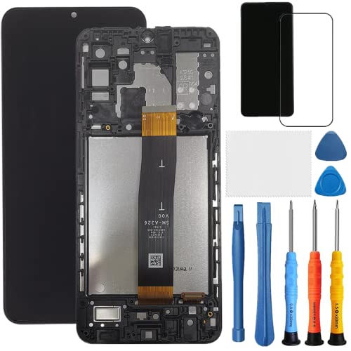 Compatible Samsung Galaxy A32 5g Screen Replacement with Frame for Samsung A32 A326a A326u A326b A326w S326dl LCD Display Touch Digitizer Assembly 6.5"(Black with Frame)