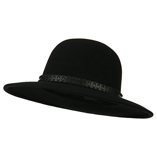 Jeanne Simmons Men's Wool Felt Large Brim Fedora - Black L