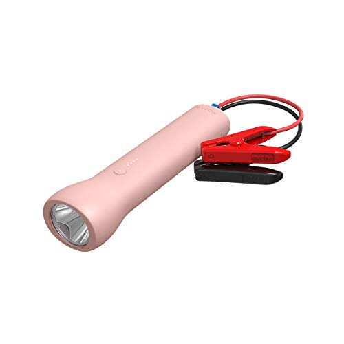 mophie Powerstation GO Flashlight - Rechargeable Lithium Flashlight with Portable Car Jump Starter - LED Flashlight, USB Port to Charger Devices - Pink