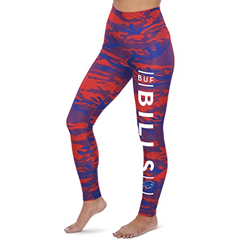 Zubaz NFL Women's Camo and Lines Legging in Team Colors, Buffalo Bills, Large