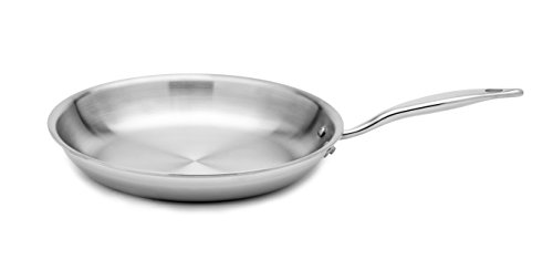 Heritage Steel 12 Inch Fry Pan - Titanium Strengthened 316Ti Stainless Steel Pan with 5-Ply Construction - Induction-Ready and Fully Clad, Made in USA