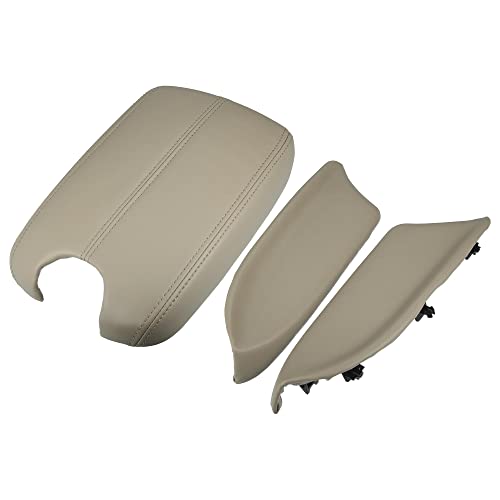 X AUTOHAUX 1 Set Car Center Console Cover Front Door Panels Armrest Replacement for Honda Accord 2008 2009 2010 2011 2012 Beige