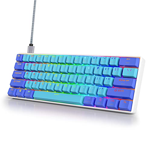 Ussixchare GK61 60 Percent Mechanical Keyboard SK61 Custom RGB Backlit Gaming Keyboard with Hot Swappable Yellow Switch for PC/Win/PS4/Xbox (Gateron Optical Yellow, Shen2)