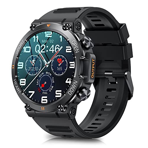 Smart Watches for Men,1.39 Military Grade Waterproof Fitness watches with Bluetooth(Answer/Make Call) ,Smartwatch for Android and iPhone Compatible, with Heart Rate, blood pressure, body temperature