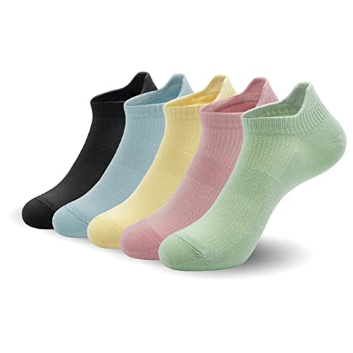 SERISIMPLE Women Ultra Thin Socks Bamboo Low Cut No Show Ventilating Low Ankle Anti Odor Arch Support Mesh Socks 5 Pairs (as1, alpha, m, regular, regular, Assorted1)