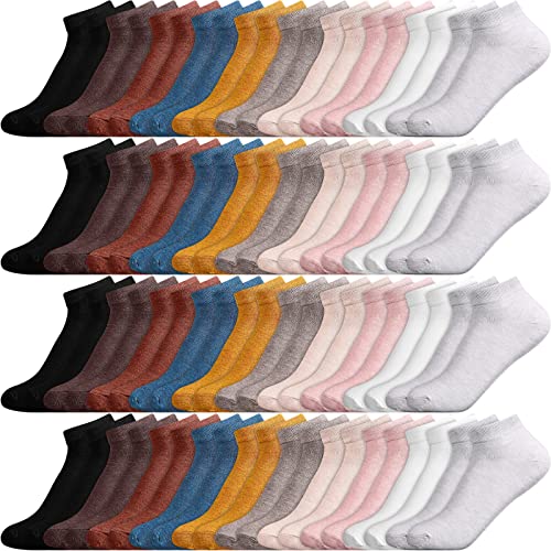 Mumufy 40 Pairs Women Ankle Socks Bulk Bamboo Sock Low Cut Athletic Sock No Show Short Socks for Women Casual Sports Hiking Running