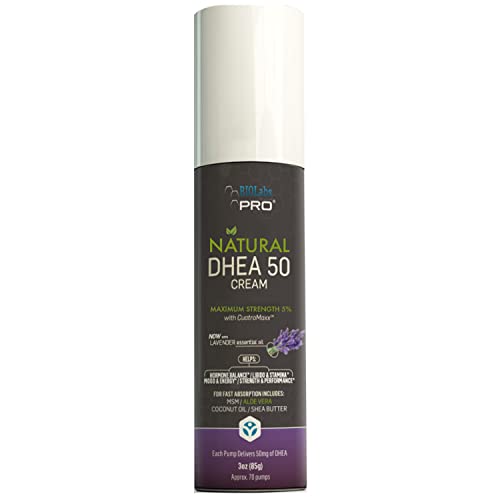 DHEA All Natural Bioidentical 50mg Dhea Cream, Two Month Supply, Dehydroepiandrosterone, Organic Fenugreek, Tribulus Terrestris, Maca Root and Hgw (Lavender)