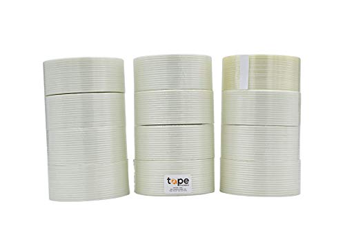 WOD UFST39 Fiberglass Reinforced Filament Strapping Tape, 2 inch x 60 yds. 4 Mil (Pack of 12) Filaments Run Lengthwise