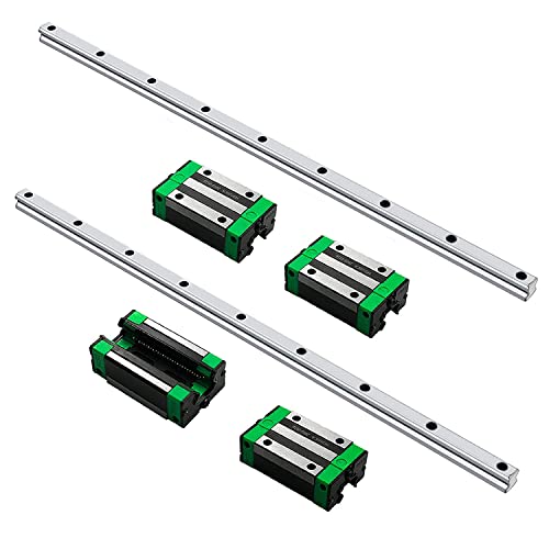 CNCMANS HGR20 Linear Guide Rail kit 2Pcs HGR20 2000mm Linear Rail Linear Slide Rails and 4Pcs HGH20CA Linear Blocks Bearing Block, Anti Rust and High Precision CNC Parts for Automated Printer