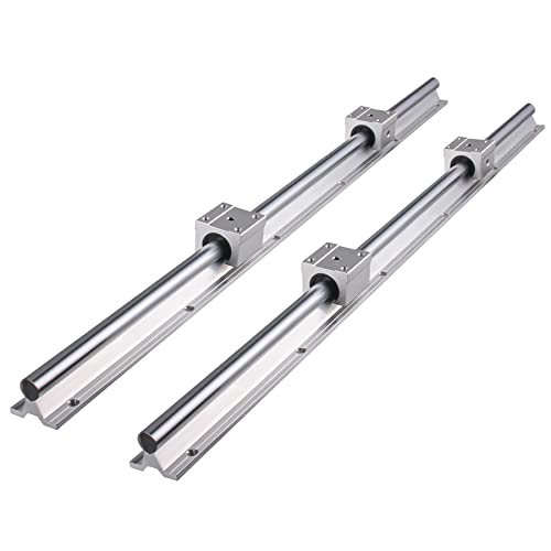 ANWOK Linear Rail and Bearings Linear Slide Rail SBR20-1200mm 2X Linear Guideway Rail 47.2 inch and 4X SBR20UU Bearing Blocks for Automated Machines