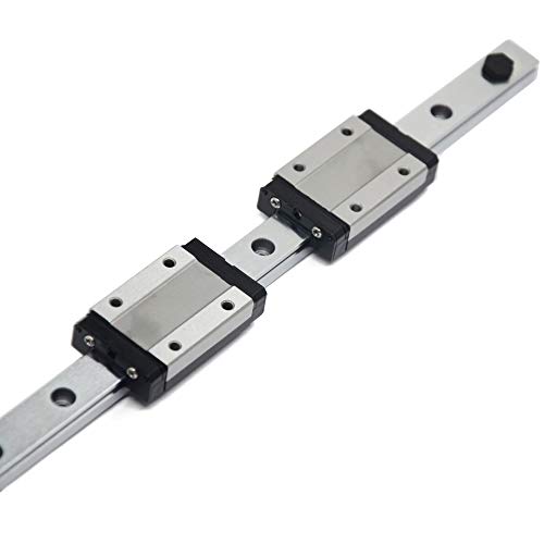 Iverntech MGN12 400mm Linear Rail Guide with 2 MGN12H Stainless Steel Black Carriage Blocks for 3D Printer and CNC Parts