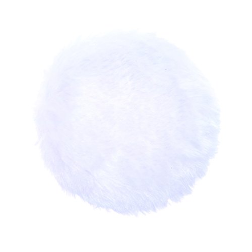 Anleolife 5Pcs White Large Fluffy Puffs For Body Powder Washable Face Powder 3 inch Blending Sponge Puff Round For Foundation Makeup Velour Puffs 5pcs/package