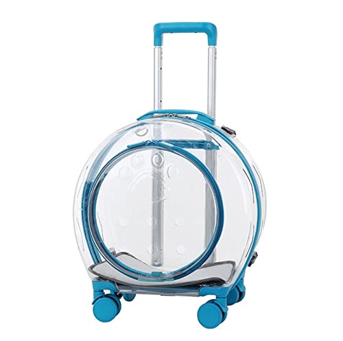 N&P Honhan Transparent Capsule Pet Travel Bag Backpack for Puppies Dogs Cat Carriers Bag with Trolley Wheel,Easy Carry for car Traveling.